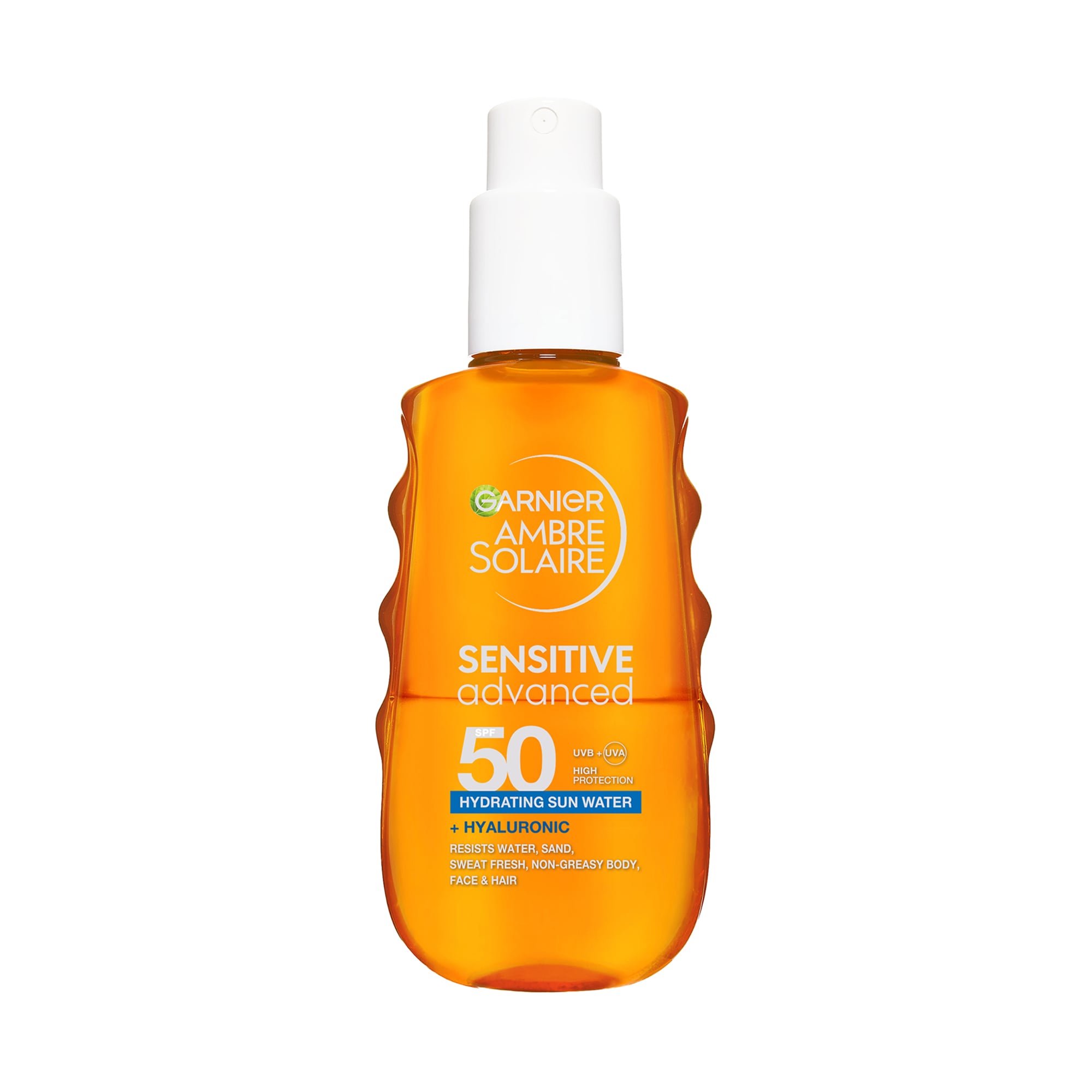 Сонцезахисна вода Garnier Ambre Solaire Sensitive Advanced Hydrating Sun Water SPF 50 для чутливої шкіри обличчя та тіла, 150 мл